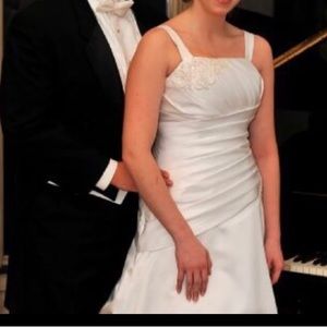 Floor length David's Bridal gown, white, size 12XL